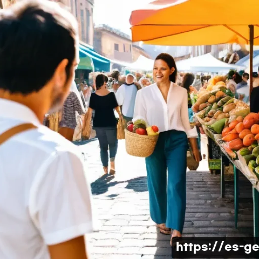 기후 변화 대응의 민간 참여 방식 - **Prompt: "A vibrant and inviting scene capturing a local Spanish food market on a sunny morning. A ...