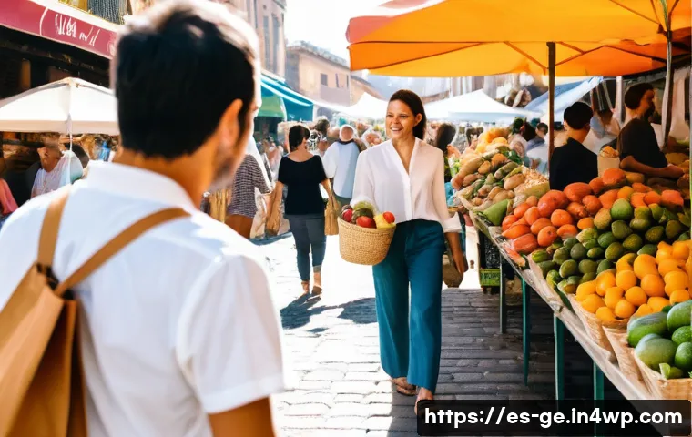 기후 변화 대응의 민간 참여 방식 - **Prompt: "A vibrant and inviting scene capturing a local Spanish food market on a sunny morning. A ...